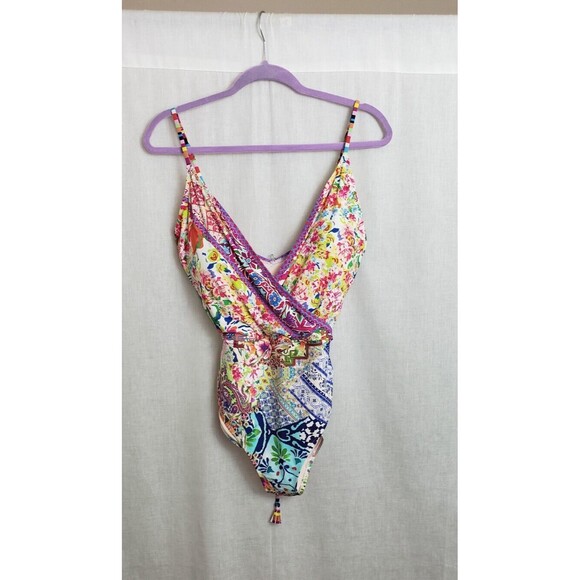 Johnny Was Other - $198 NWT Johnny Was Locita Wrap One Piece Swimsuit Plus XXL Floral Multicolor